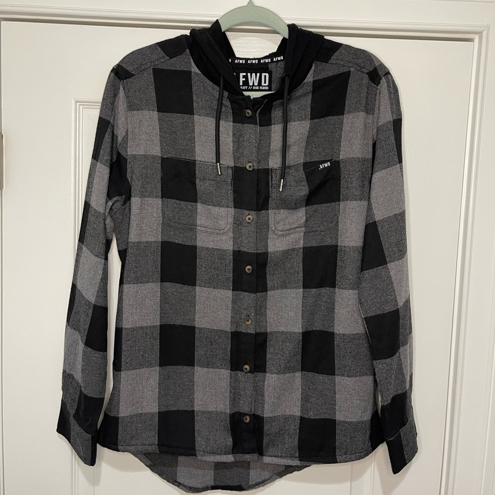 Alpha Forward Checkered hooded flannel